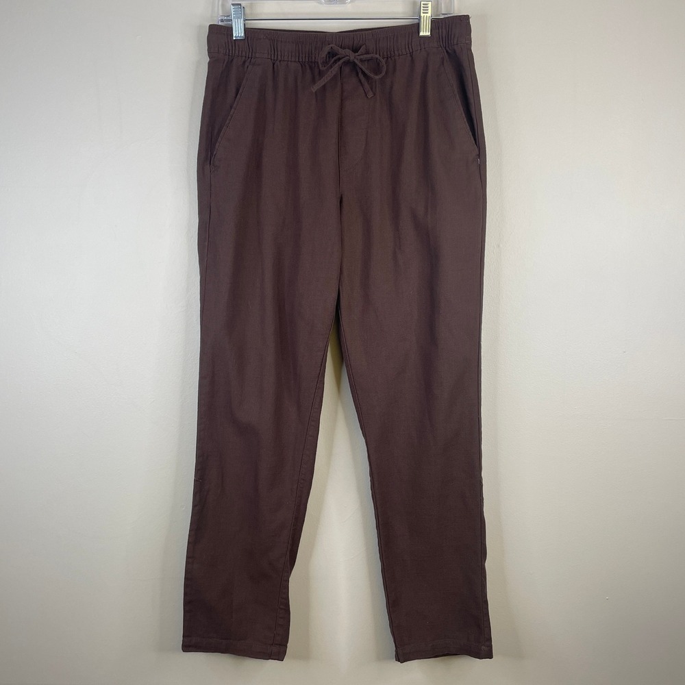 Boutique‎ Euro Summer Pants Womens XSmall Brown Beachy Minimalist Cotton Neutral